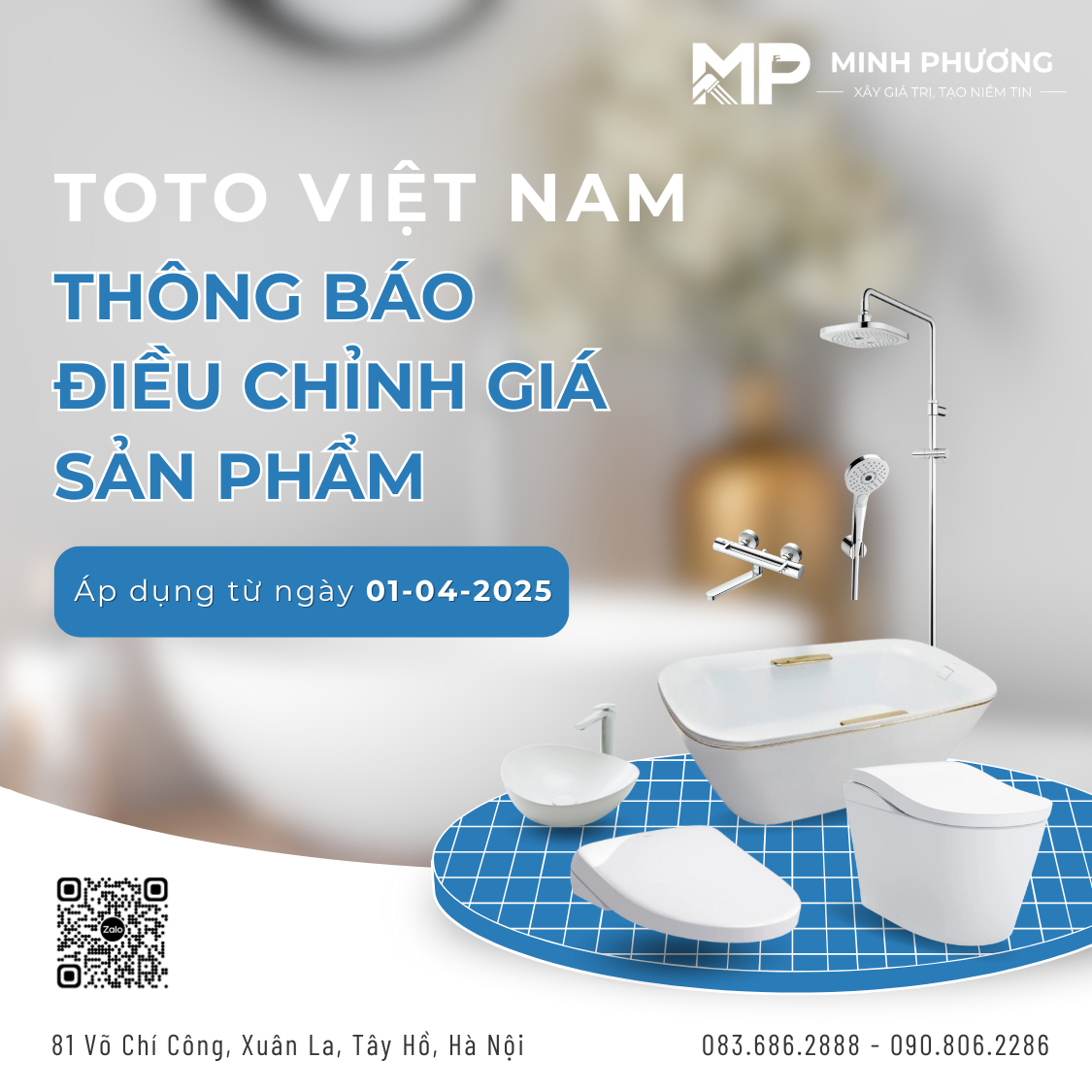 TOTO thông báo điều chỉnh giá