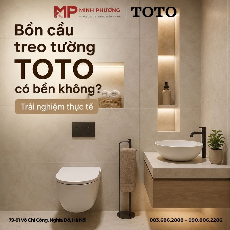Bồn cầu treo tường TOTO có bền không? Trải nghiệm thực tế