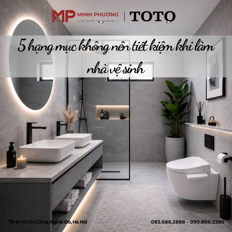 5 hạng mục không nên tiết kiệm khi làm nhà vệ sinh