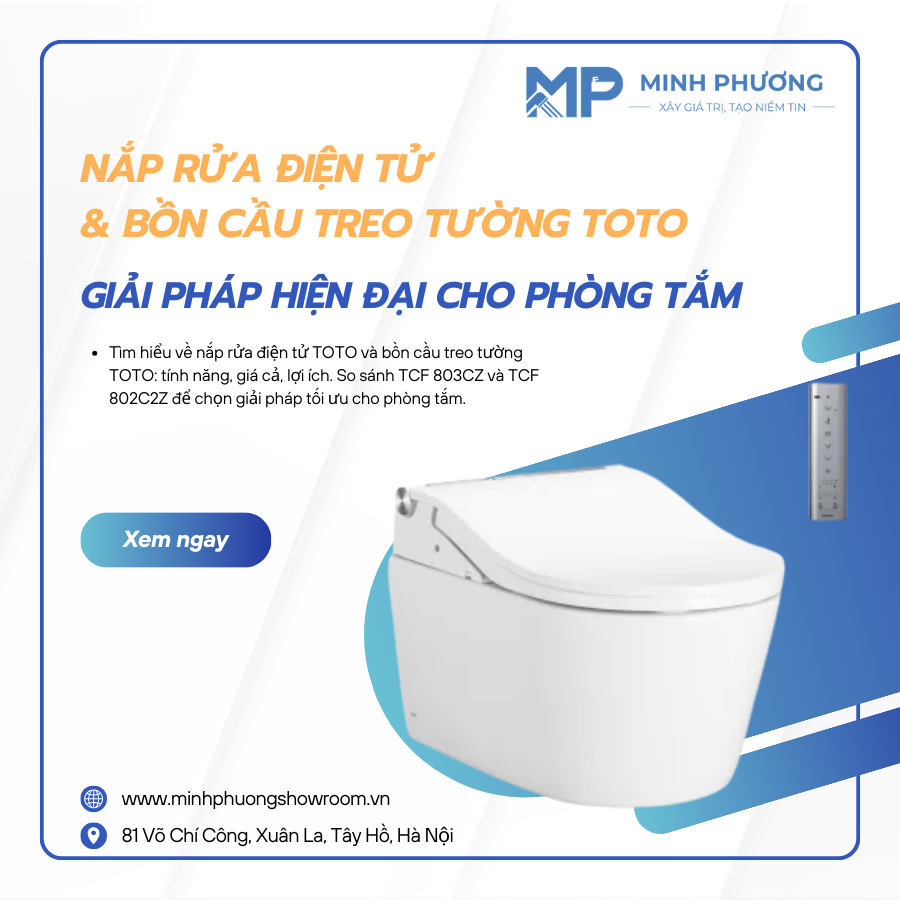 Nắp Rửa Điện Tử TOTO và Bồn Cầu Treo Tường TOTO