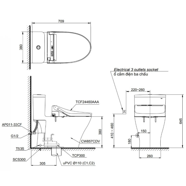 MS857CDW15-ban-ve-ky-thuat Bản vẽ kỹ thuật bàn cầu 1 khối MS857CDW15