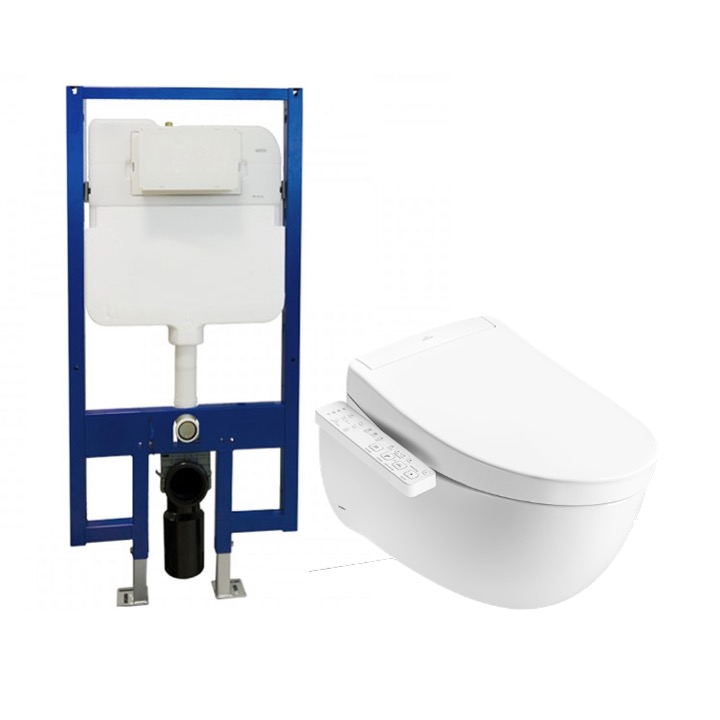 Bàn cầu treo tường LP Series thế hệ mới kèm nắp điện tử WASHLET S2 TOTO CW812RA#W/TCF33461GAA#NW1/WH172A